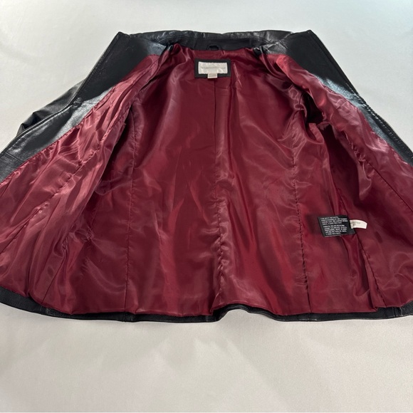 Vintage Worthington Full Zip Leather Jacket Women’s M Black Motto City Biker EUC - Picture 7 of 14